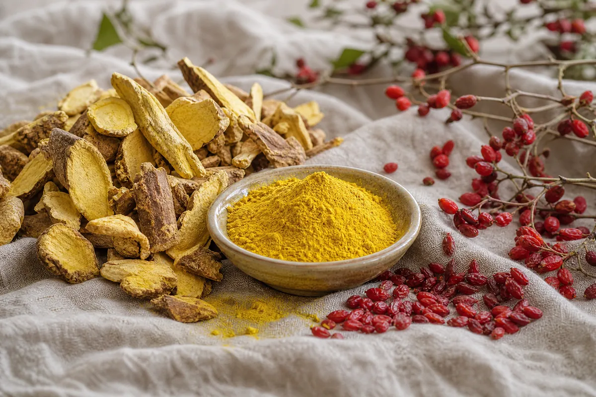 Gelbe Berberitzenwurzel und Berberin-Pulver als Ausgangsstoff für FloraClear